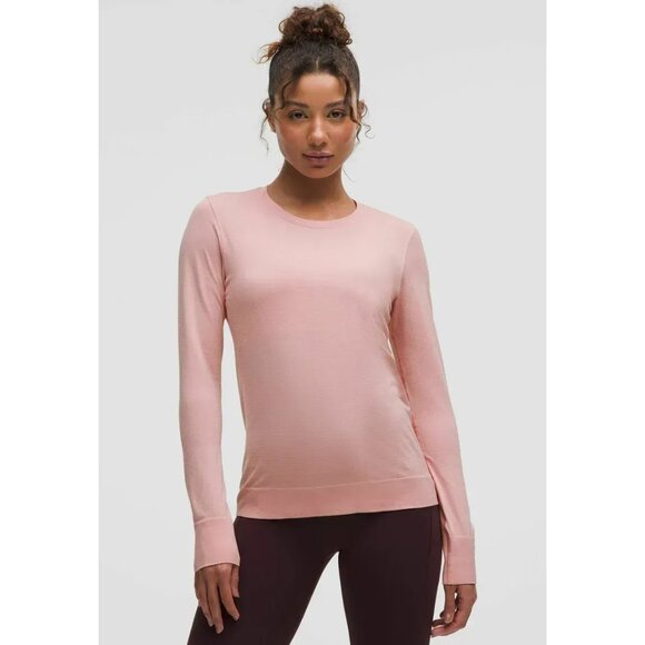 Lululemon Swiftly Relaxed Long-Sleeve Shirt Pink Haze Seamless Lightweight Sz 0 - Picture 1 of 4